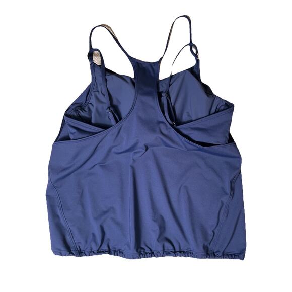 Athleta Seascape Bra Cup Tankini Top Navy 36D/DD Underwire Bra Beach Swimwear - Picture 6 of 8
